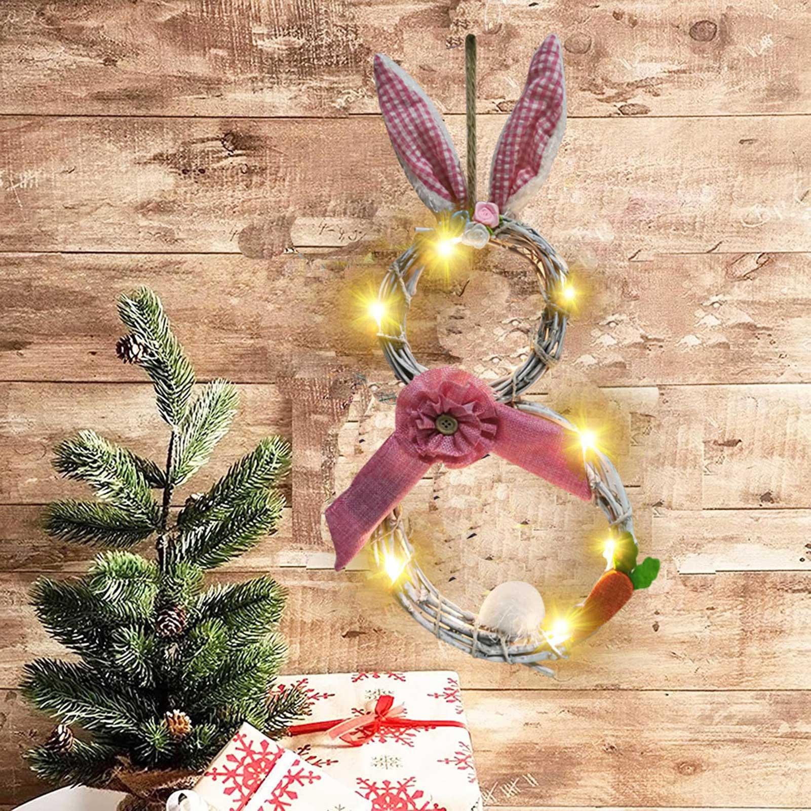 Vòng hoa bằng mây với đèn Lễ phục sinh