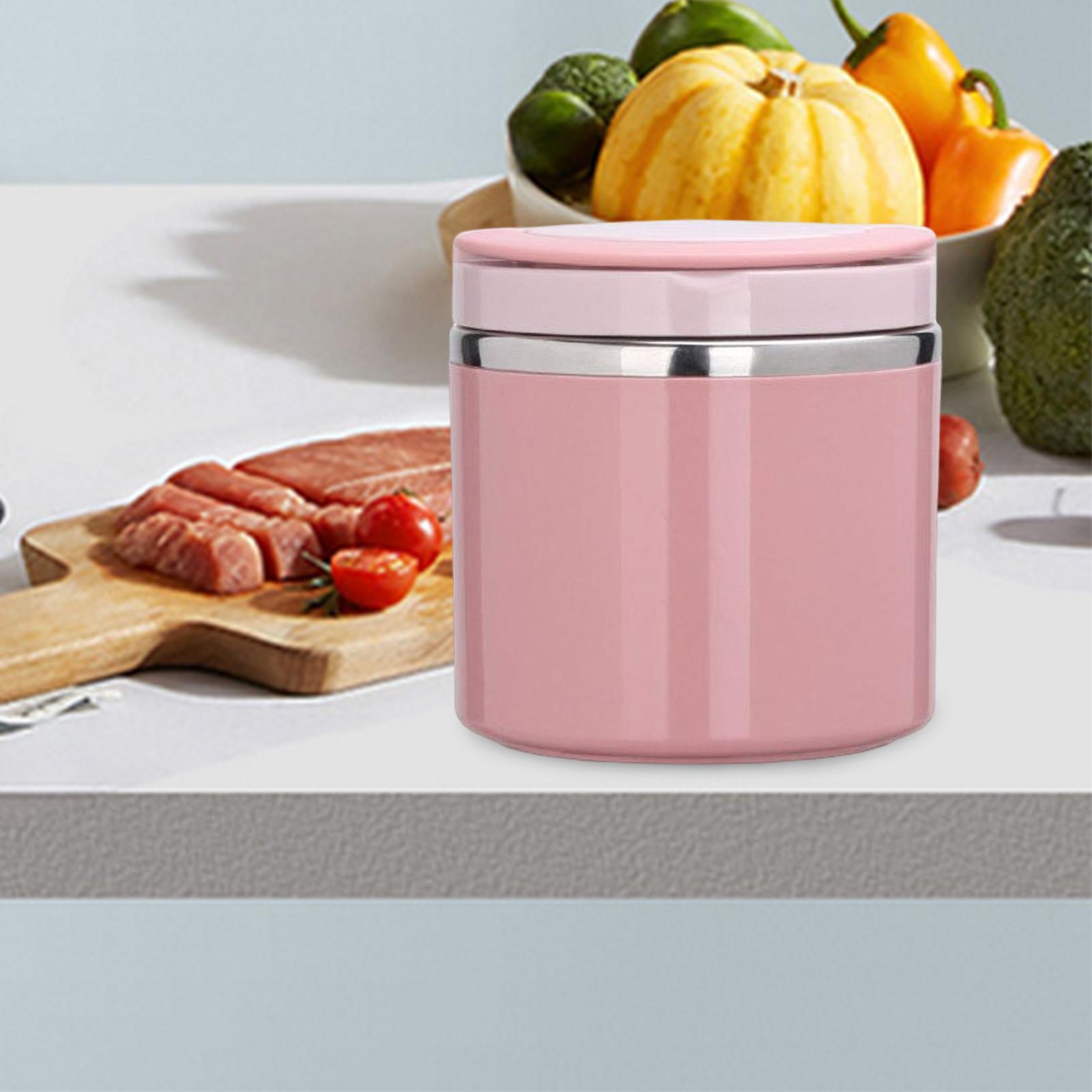 Kitchen Thermal Cup Pink Portable Porridge Lunch Box for Travel Picnic