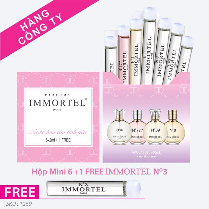 Bộ Nước Hoa IMMORTEL Mini 6 +1 Free No3 chai xức 2ml - Eau De Parfum