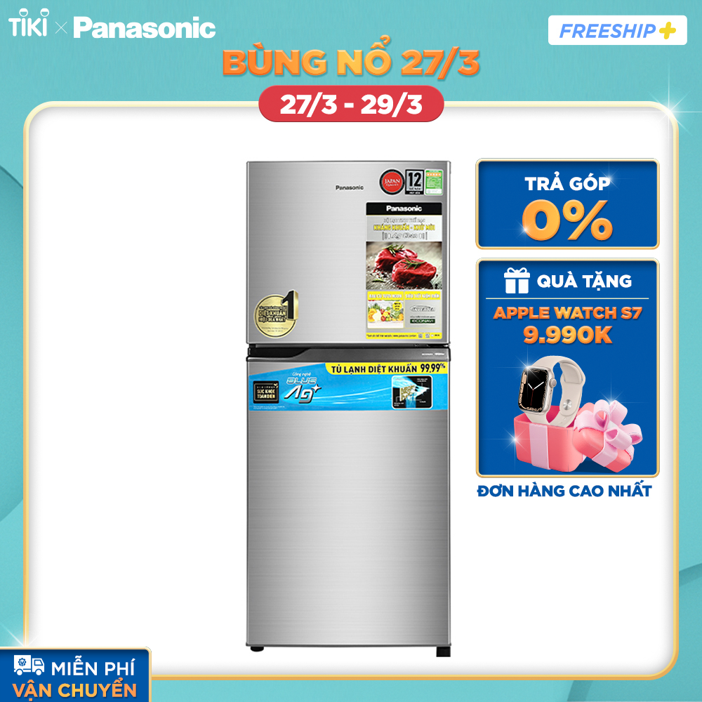 Tủ lạnh Panasonic Inverter 234 lít NR-TV261APSV - Diệt khuẩn 99.99% - Tiết kiệm điện - Hàng chính hãng