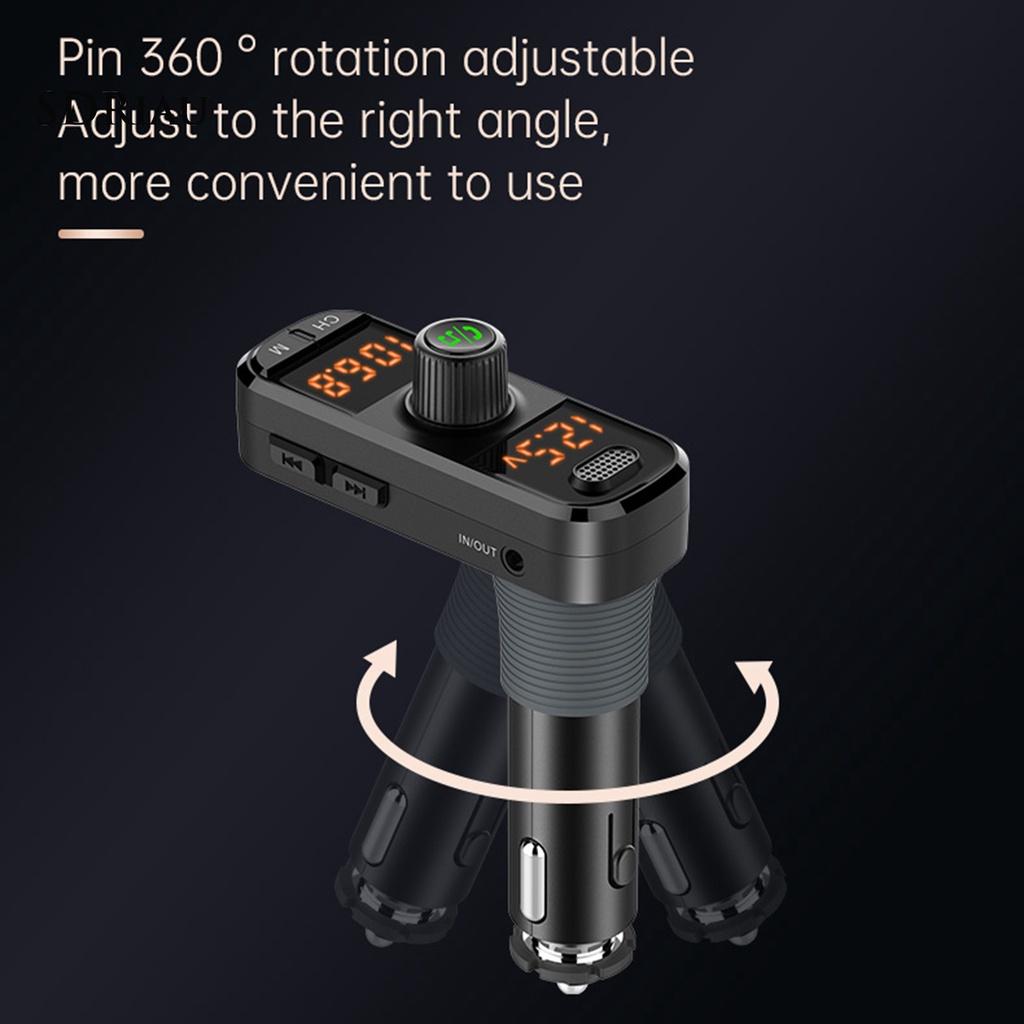 *QCDZ* BC70 Car Bluetooth 5.0 MP3 Player Hands-free Calling Dual Digital Tube Display QC3.0 PD USB Fast Charger FM Transmitter