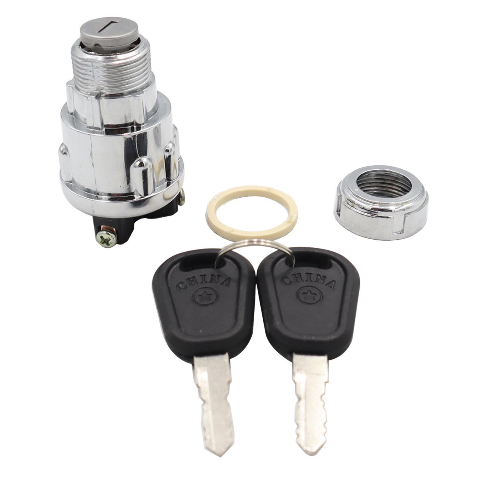 Universal Ignition Key Switch 12V with 2 Keys 3 Wire for Tractor Trailer Car Truck