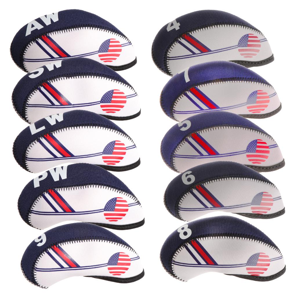 Set 10 Vỏ Bọc Đầu Gậy Golf Bằng Nylon Chống Thấm Nước Tiện Lợi