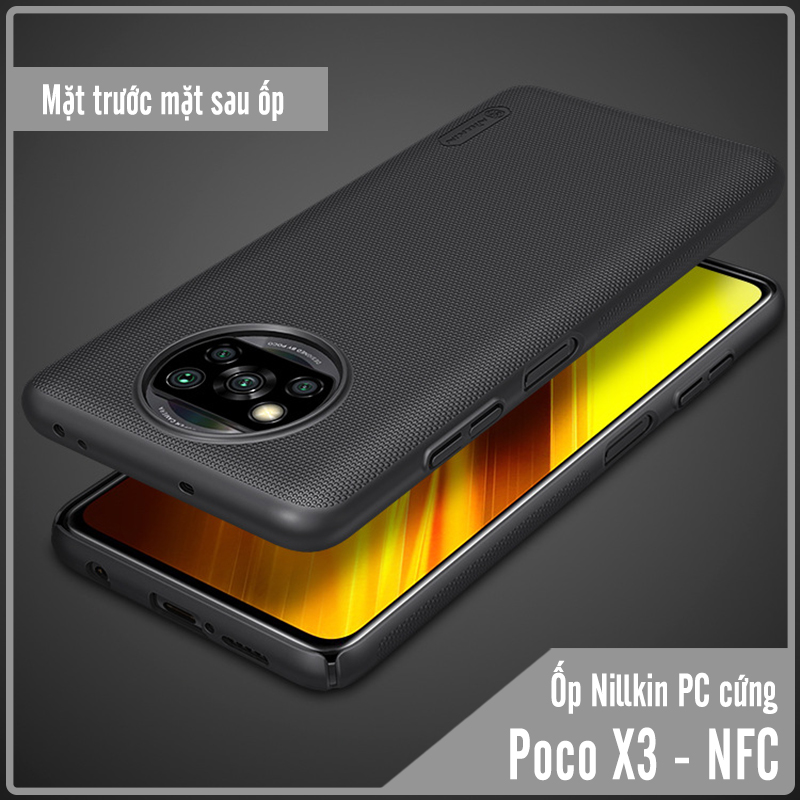 Ốp lưng cho Xiaomi Poco X3 NFC Frosted Shield nhựa PC cứng Nillkin , Vân nhám , chống vân tay - Hàng nhập khẩu