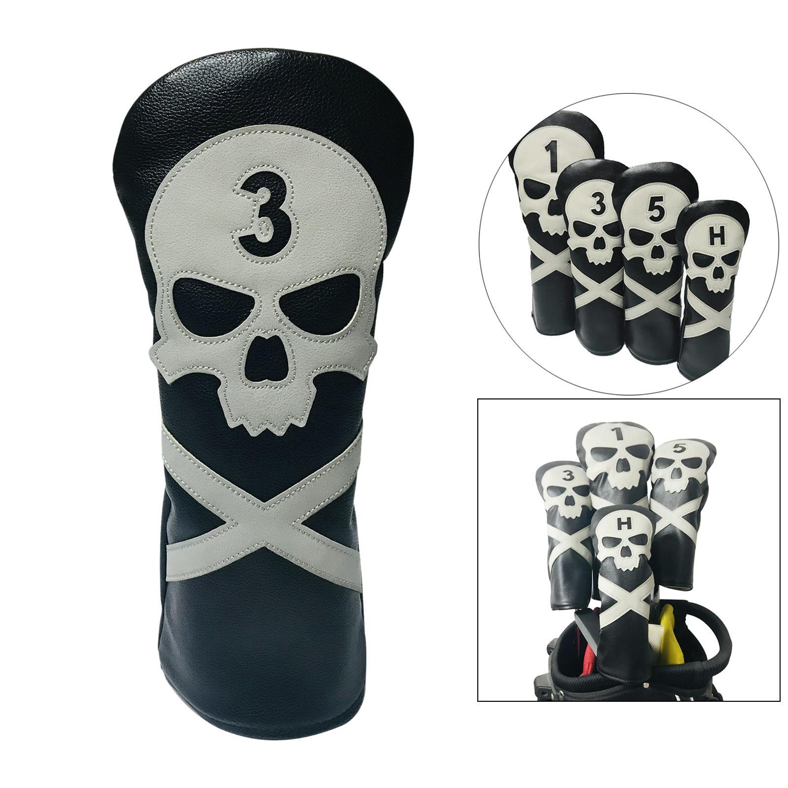 2pcs Waterproof Skull Golf Head Cover Club Headcover Case Guard Accessories