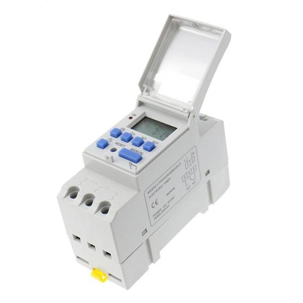 2X DC 12V Din Rail Weekly LCD Programmable Timer Switch Time Relay Switch