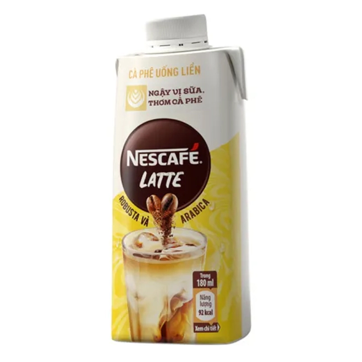 [MUA 1 TẶNG 1 - Cà phê uống liền vị Latte lốc 6 hộp] Cà phê uống liền NESCAFÉ LATTE - lốc 6 hộp x 180ml