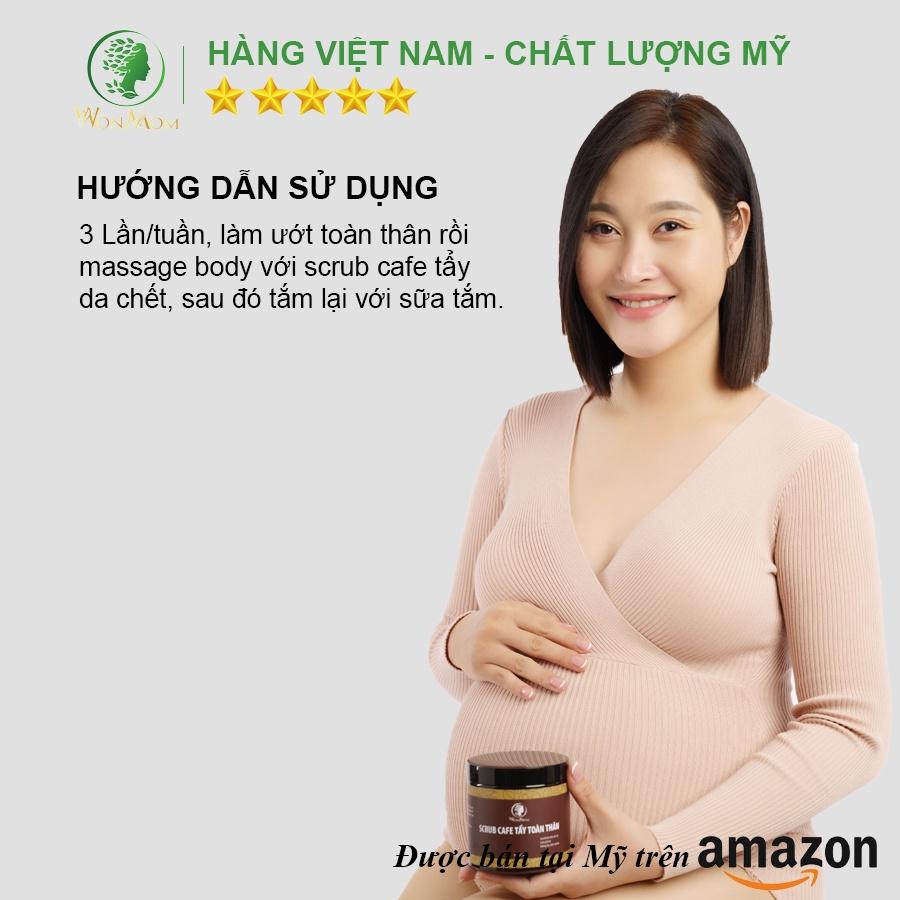 Bộ tắm và tẩy tế bào chết toàn thân Wonmom ( 1 Scrub café tẩy toàn thân + 1 Sữa tắm cho mẹ )