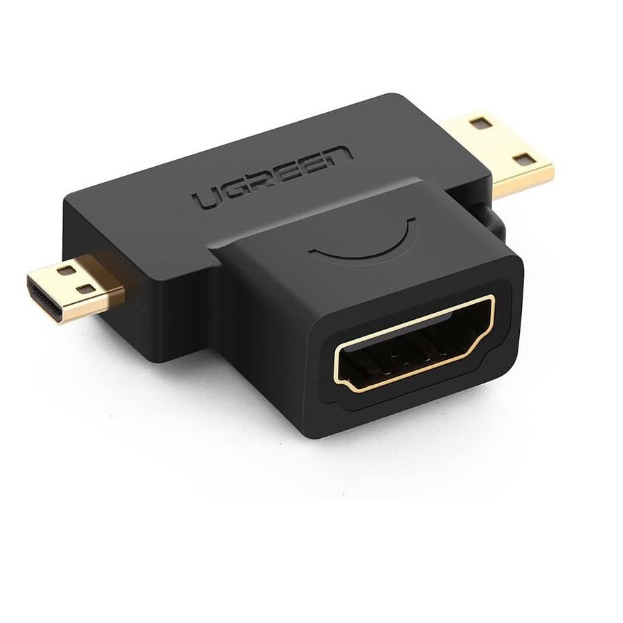 Đầu chuyển đổi micro HD và mini dương ra HDMI âm Ugreen 20144 HD129 Hàng chính hãng