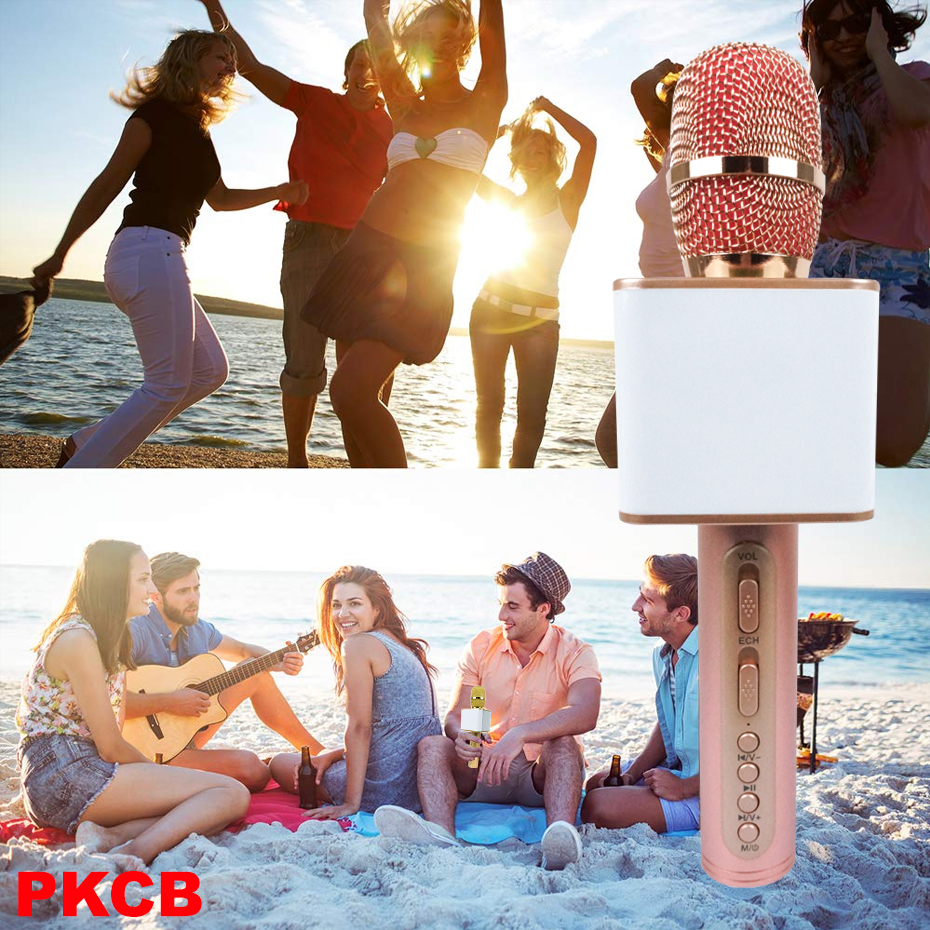 Micro Karaoke Bluetooth hát điện thoại chất lượng cao PKCBSDRD72 Hồng - Hàng Chính Hãng