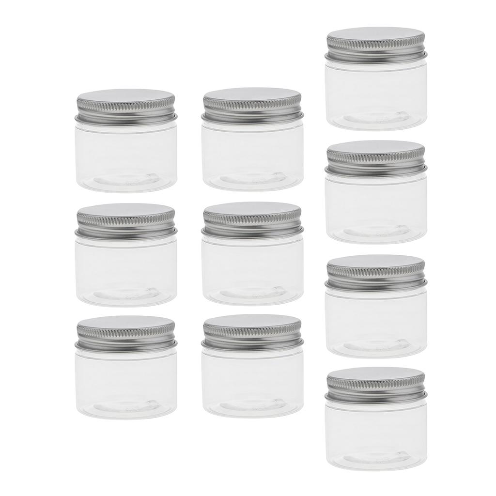 2x10pcs Empty Cosmetic Pots Lip Balm Container Jar Aluminum Cap Tins 50ml