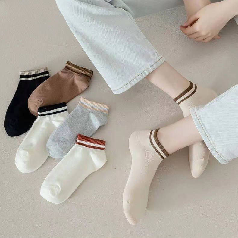 Combo 5 đôi tất Unisex Vớ NamNữ, Tất Cổ Ngắn chất liệu cotton khử mùi kháng khuẩn