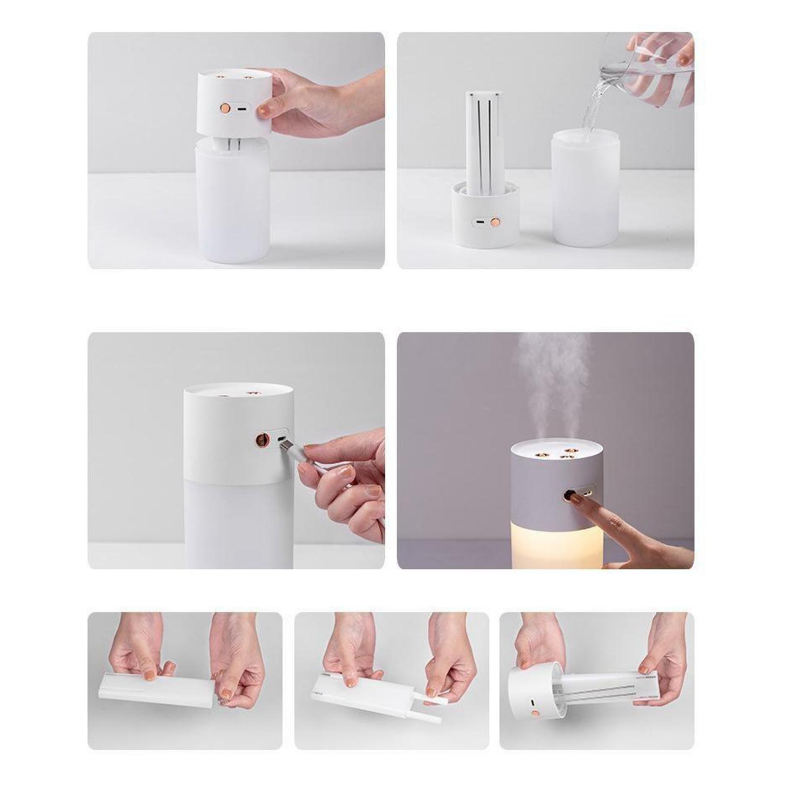 Ultra Mist Personal Desktop Humidifier - Small Portable Mist Ultrasonic Humidifier with LED Night Light for Office Desk, Bedroom, Car, Home and Travel