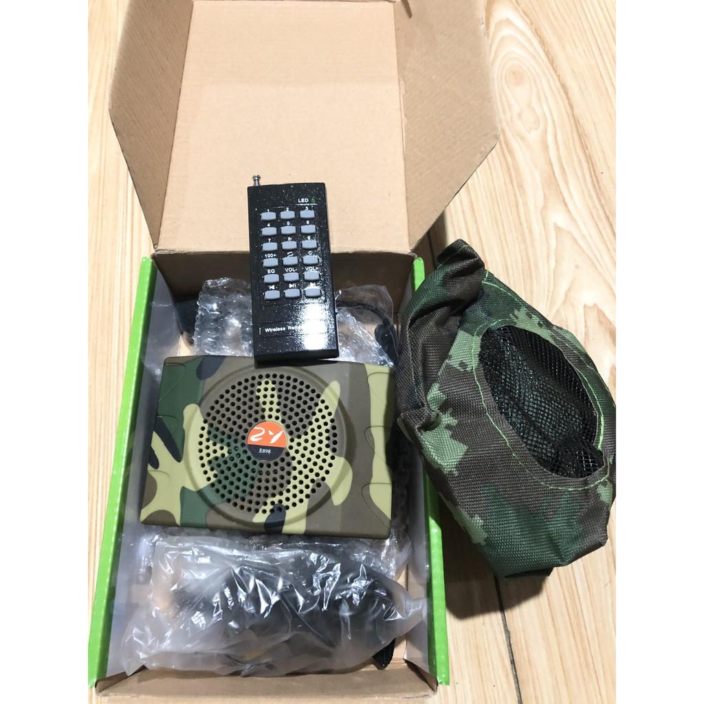 Loa bẫy chim ZY E898 điều khiển từ xa 100m ( Có Bluetooth ) + 1 thẻ nhớ có đầy đủ các tiếng chim chuẩn.