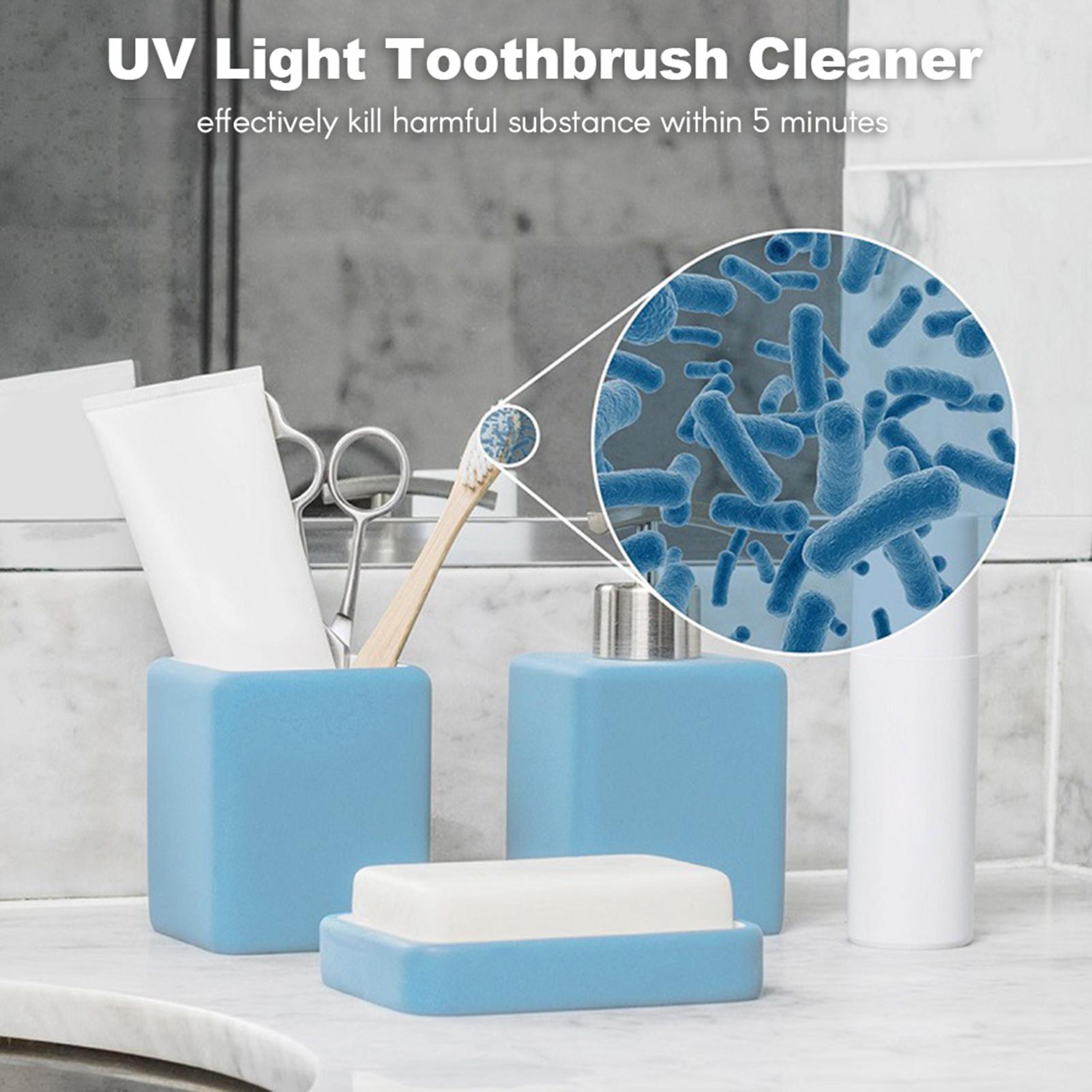 Máy khử trùng bàn chải đánh răng mini bằng tia UV có giá treo tường và sạc bằng USB