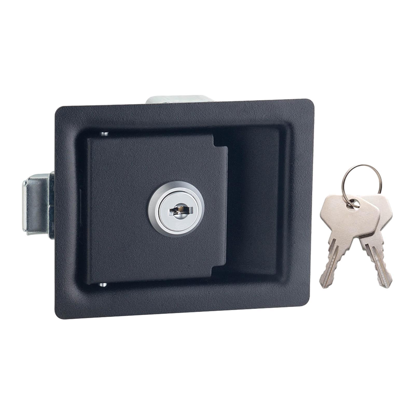Travel Trailer Lock, Stainless Steel Flush Mount Handle Latch Door Lock for Trucks, Tool Boxes, with 2 Keys