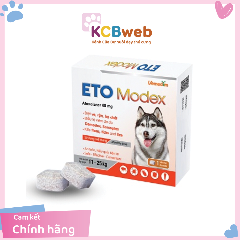 Viên nhai Eto Modex diệt ve, rận, bọ chét, bọ nhảy dành cho chó
