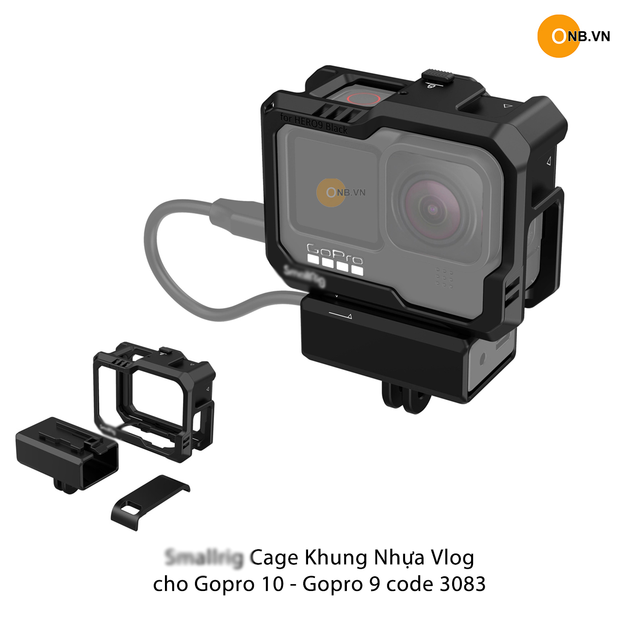 SmallRig Cage Gopro 11 10 9 - Khung nhựa bảo vệ gắn adapter mic 3083