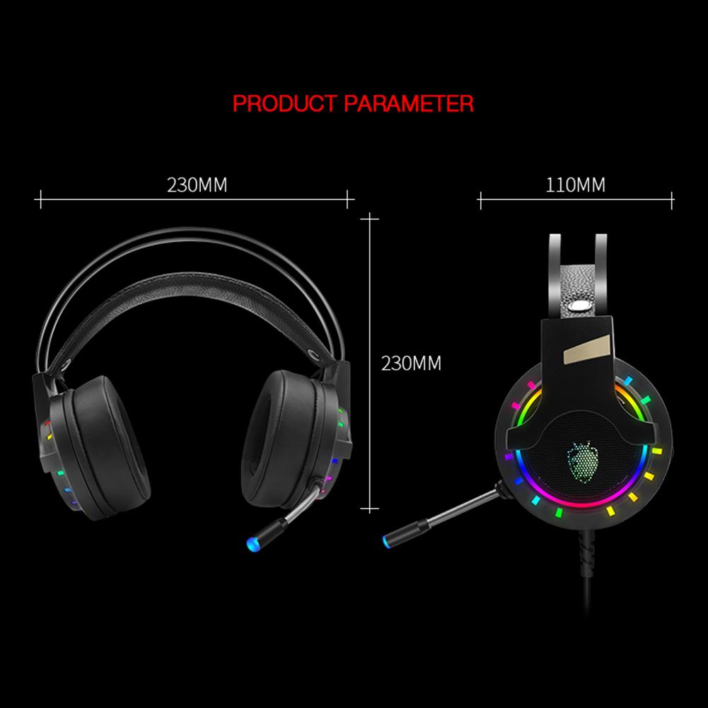 Dây Đai Có Thể Điều Chỉnh Cho Máy Tính K3 3.5Mm USB 7.1 Có Dây Tai Nghe Chơi Game RGB Tai Nghe Over-Ear Kèm Micro