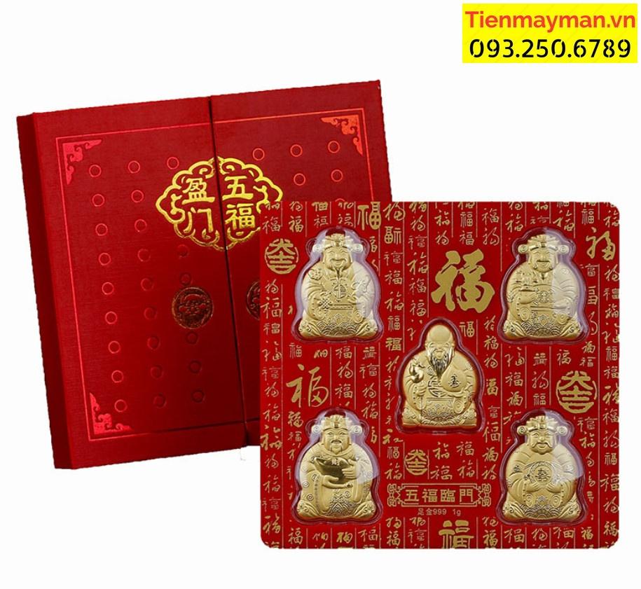Bộ 5 Ông Ngũ Phúc tượng trưng mạ vàng - PASA COLLECTION