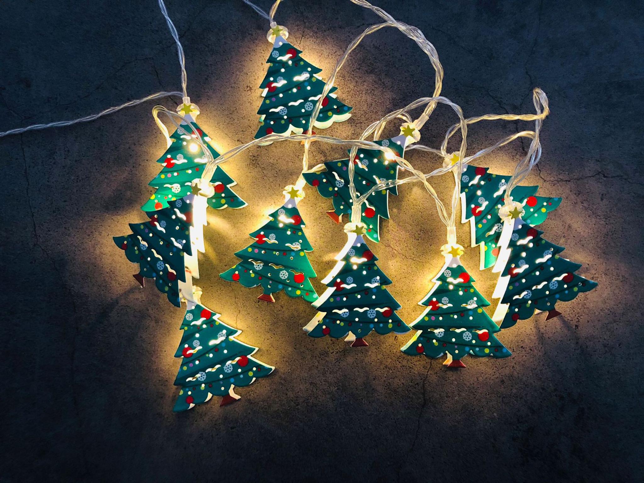 Dây Đèn Trang Trí Giáng Sinh Dễ Lắp Đặt dùng pin AA, đèn Noel Christmas light interior decorate accessory
