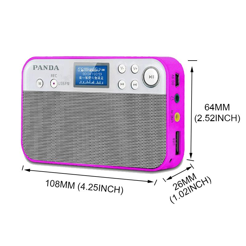 Diễn viên âm thanh âm thanh kỹ thuật số FM Digital WALKMAN VỚI CALLY SD Card MP3 Music Player-LCD HIỂN THỊ, HIFI SOUNCE Color: Grass Green Set Type: Speaker