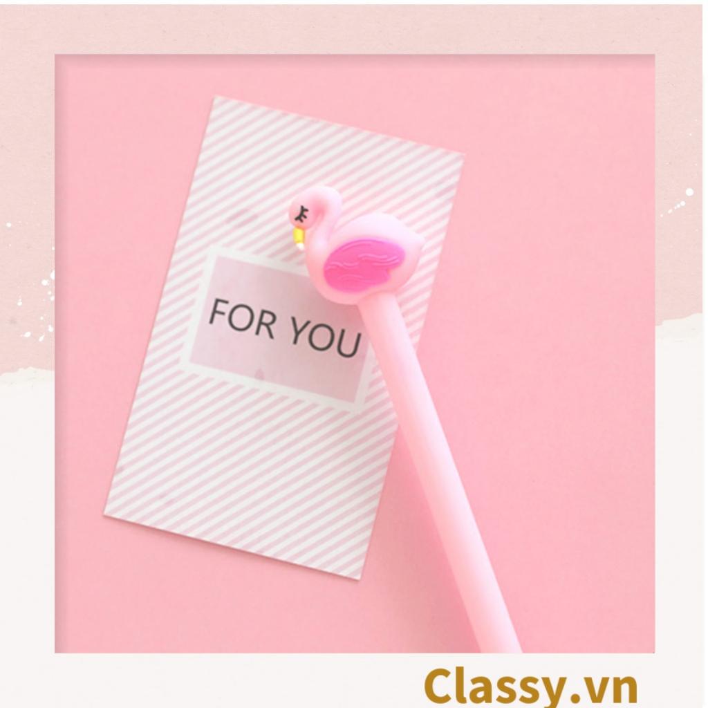 Bút Viết gel Classy Hình Hồng Hạc hồng và trắng cưng xỉu 0.5 MM PK306
