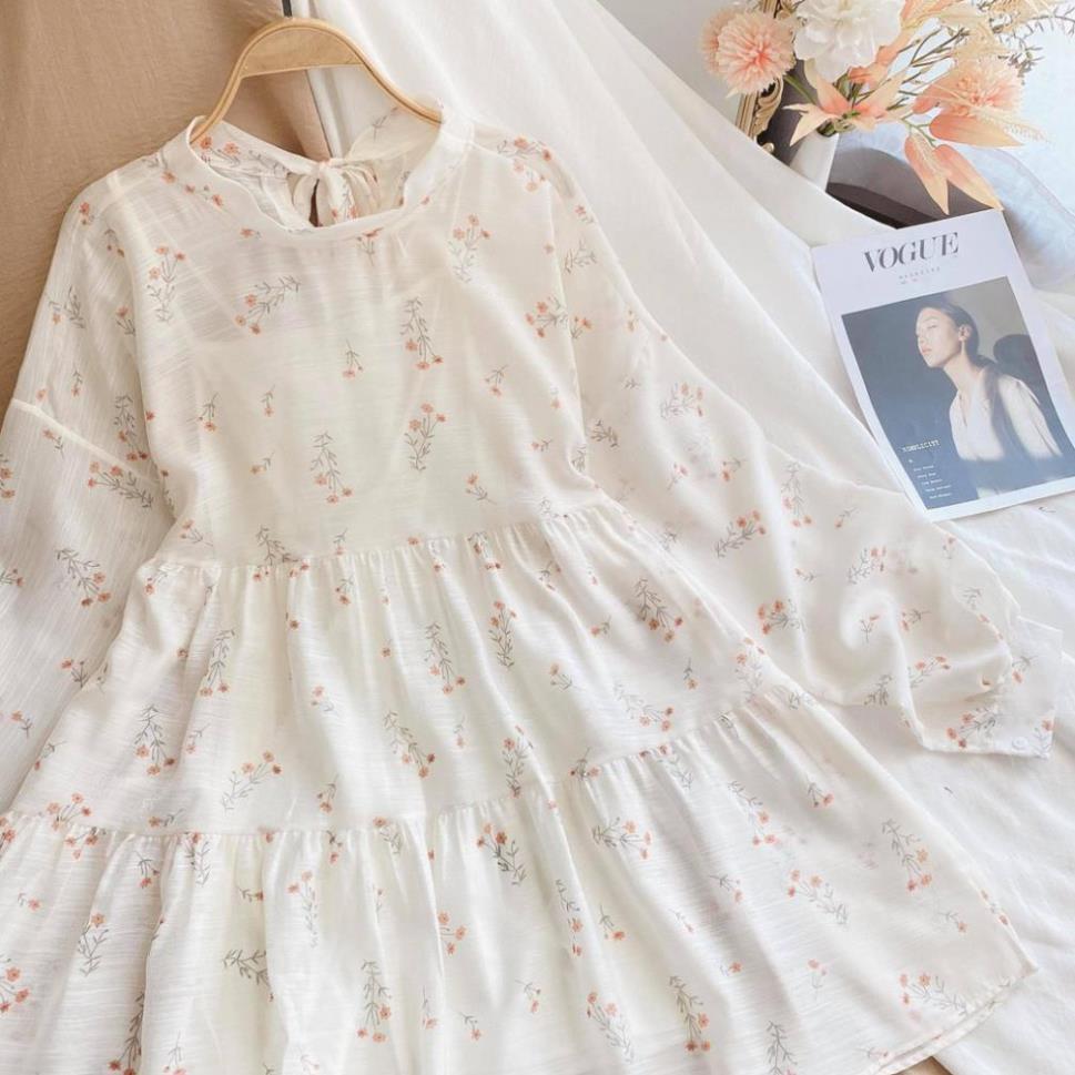 ĐẦM BABYDOLL HOA NHÍ TAY PHỒNG