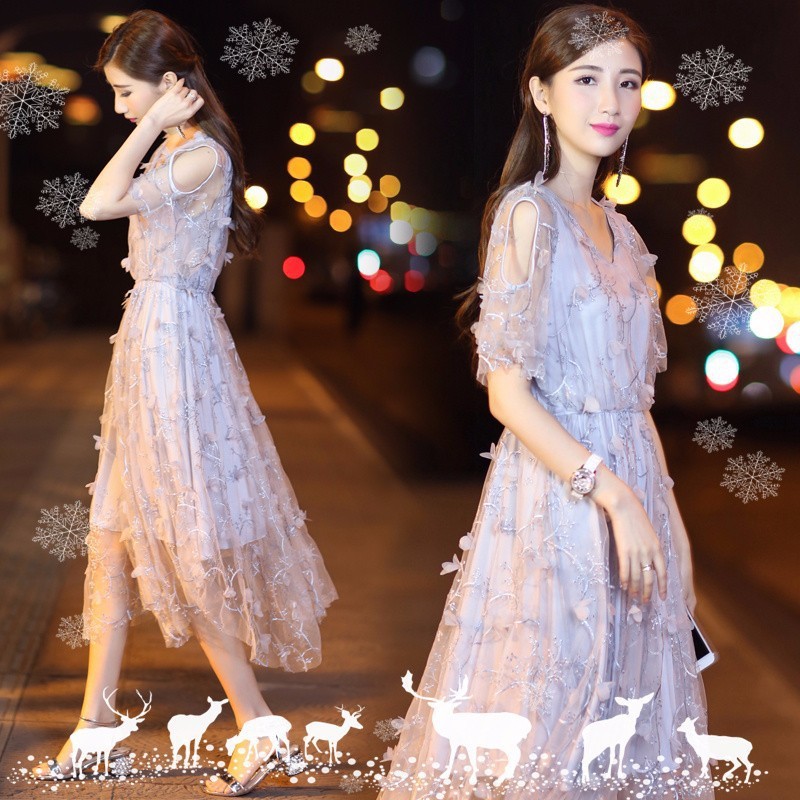 Đầm hoa khoét vai xinh xắn - DXN05 - DXN051