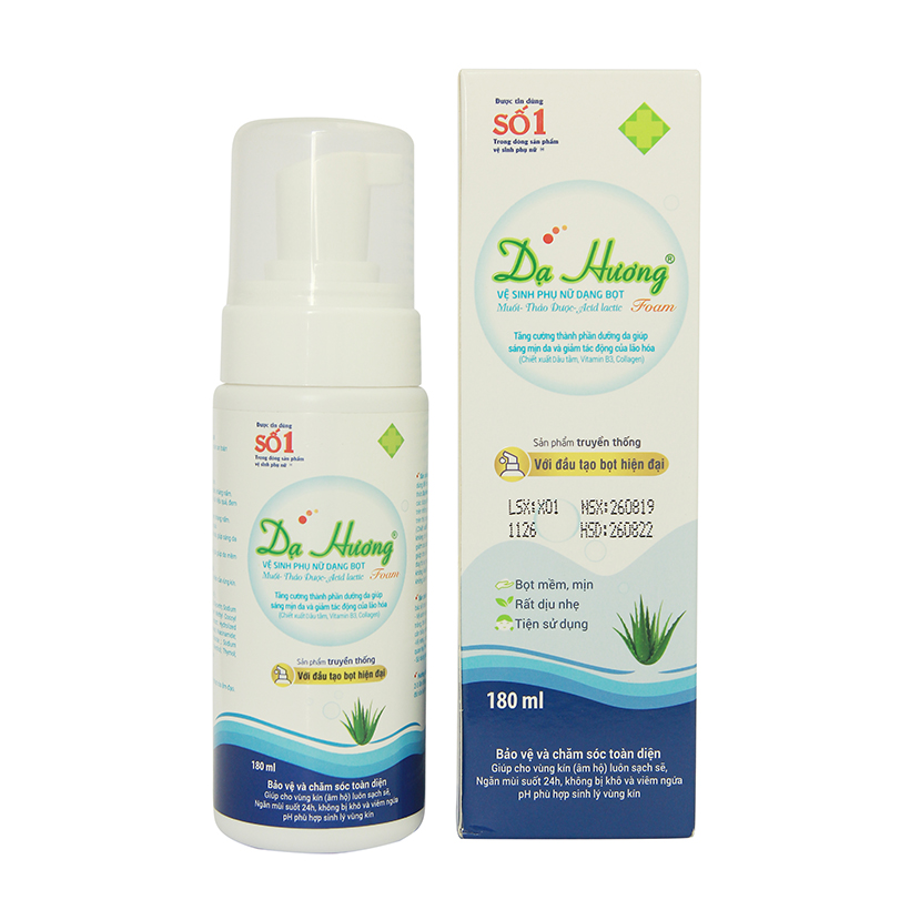 Dung dịch vệ sinh phụ nữ Dạ Hương Foam (bọt vệ sinh phụ nữ) 180ml