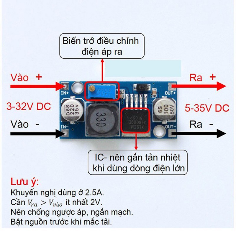 Mạch nguồn tăng áp DC-DC Xl6009 E1 ADJ 4A