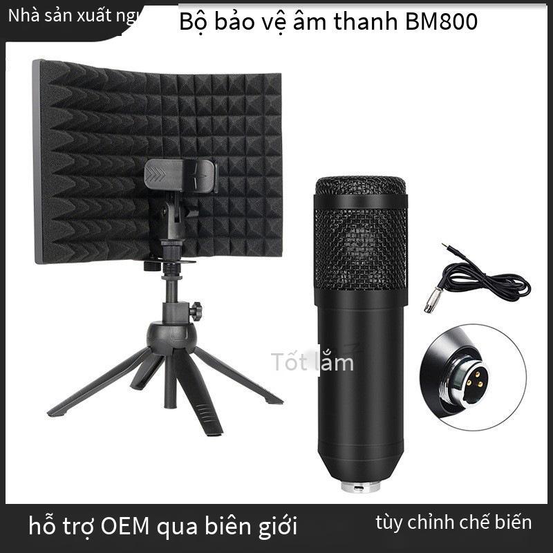Giá thấp nhất bán trực tiếp phòng thu âm Bộ micro điện dung BM800 nhỏ cách âm ba cửa che chắn gió giảm tiếng ồn kính chắn gió hấp thụ âm thanh