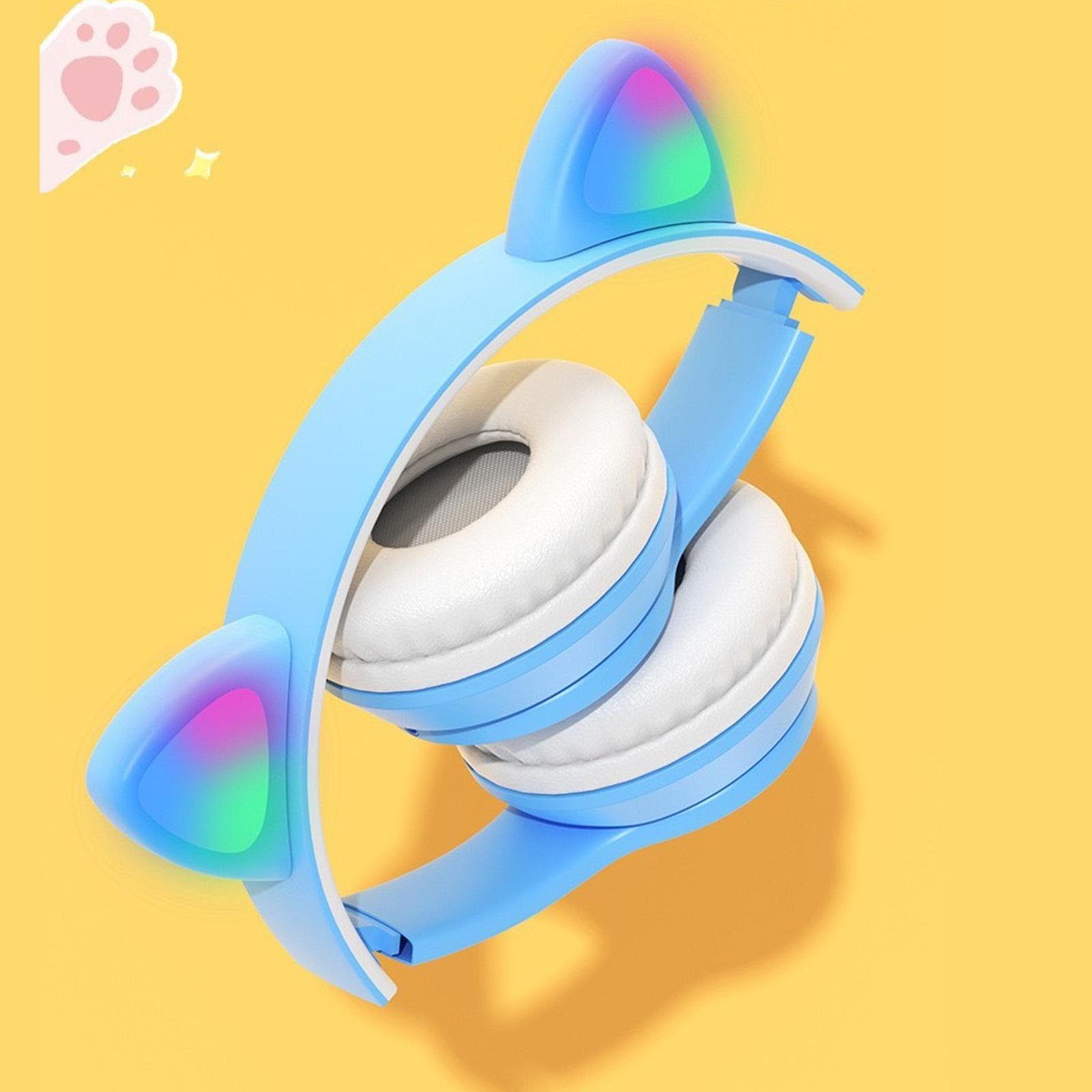 Wireless Headset LED Light Surround Sound for Laptop black