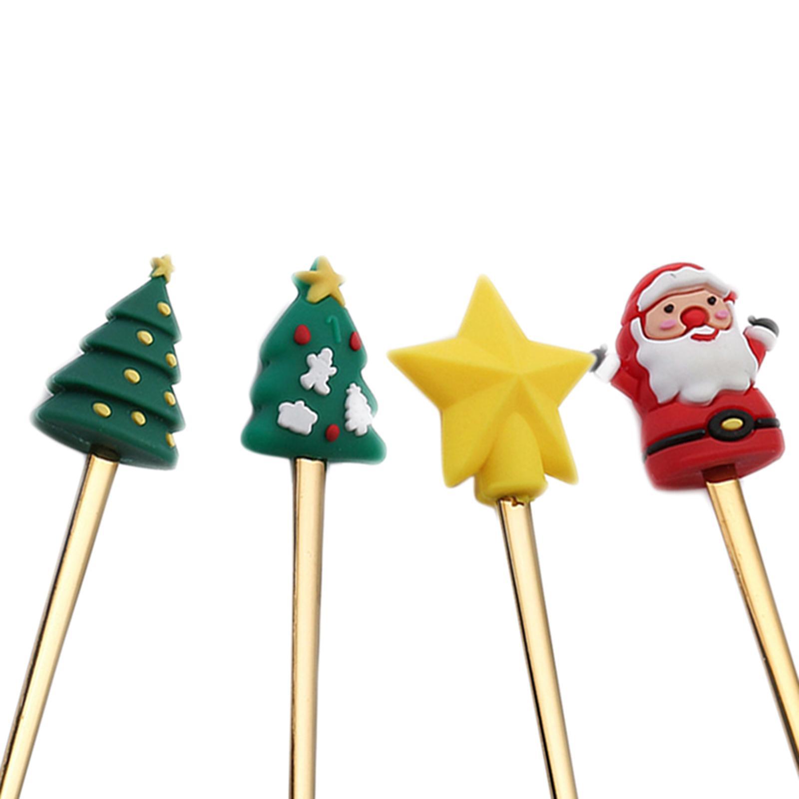 4Pcs Reusable Coffee Stirring Spoon ,Tea Spoons ,decorations Soup Dessert Spoon ,Christmas Coffee Spoon, for Restaurant Gift Daily Use