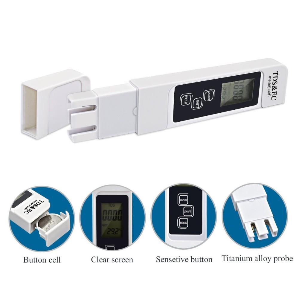 Bút thử nước 3 trong 1 TDS & EC tặng kèm bao da