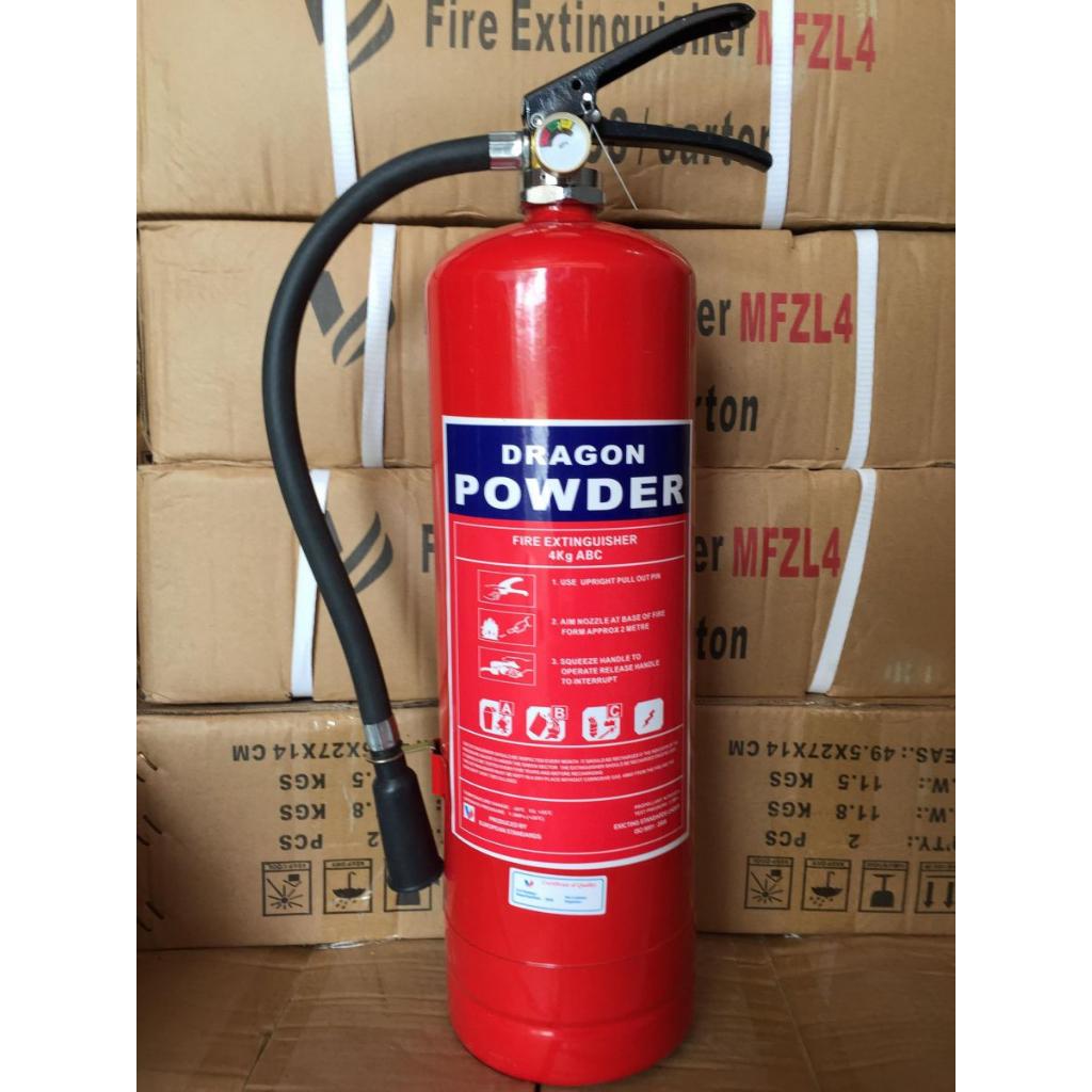 COMBO Bình chữa cháy bột Dragon ABC 4kg + bình khí CO2 3kg