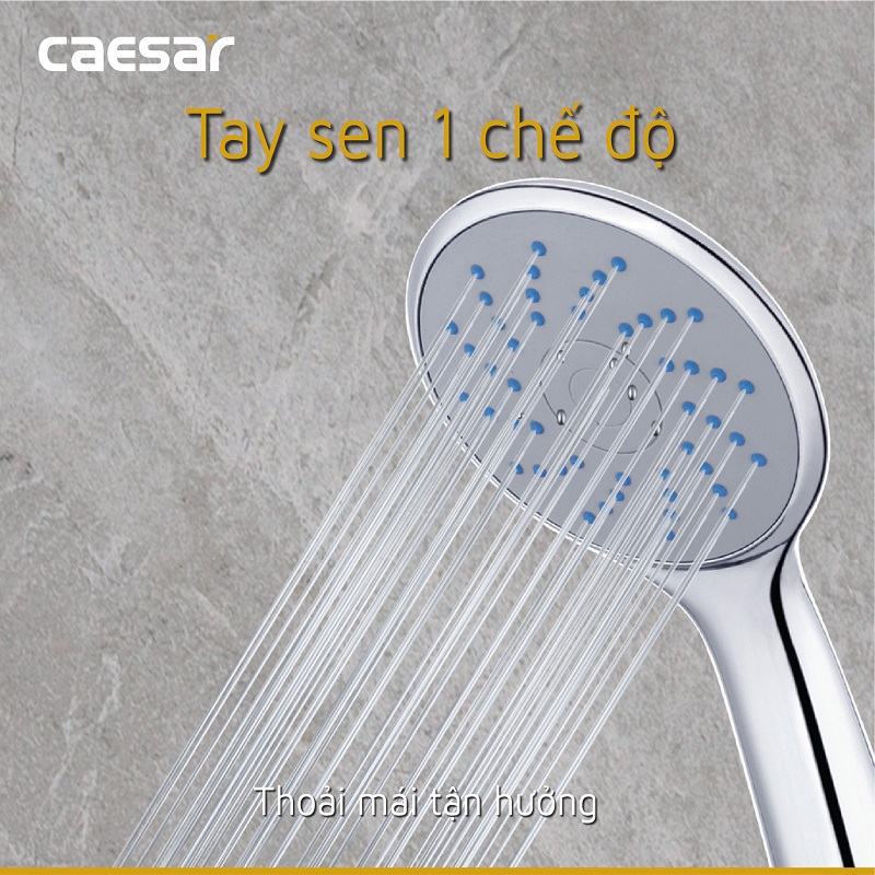 Vòi sen tắm lạnh gắn tường Caesar S063C tay dây sen xi