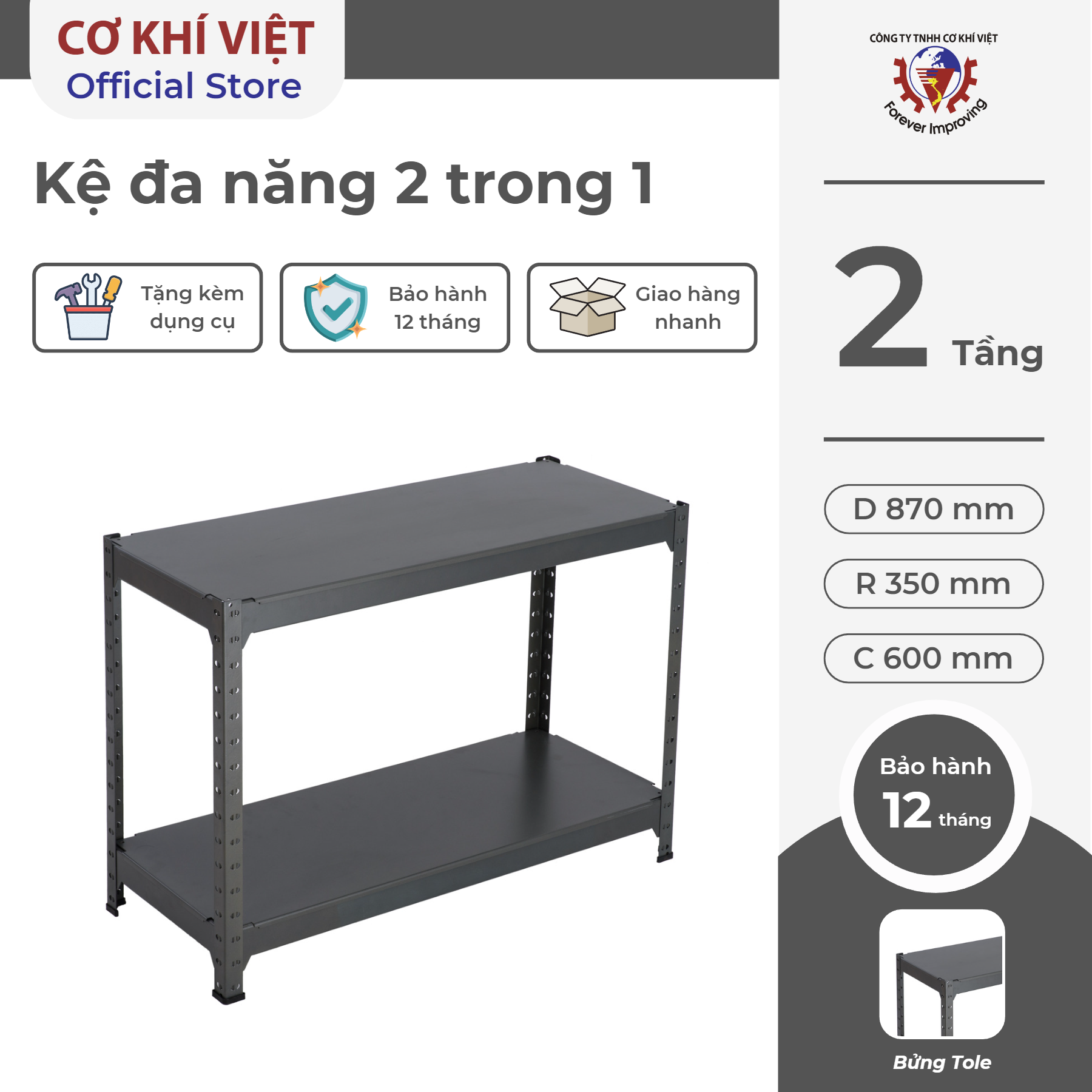 Kệ Sắt Lắp Ráp Đa Năng 2 Trong 1