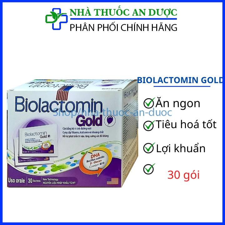 Men tiêu hóa vi sinh đường ruột Biolactomin Gold cân bằng hệ vi sinh, hỗ trợ rối loạn tiêu hóa, giúp ăn ngon – Hộp 30 gó