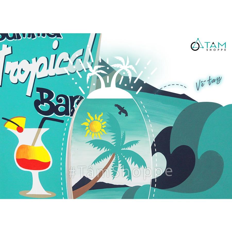 Ván lướt sóng bằng gỗ trang trí phong cách biển Tropical Bar VLS-02