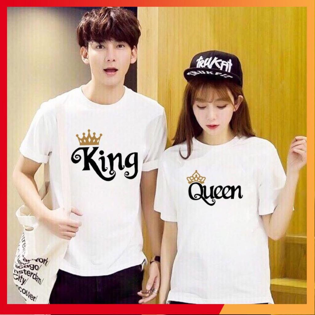 Áo thun Cặp Đôi Nam Nữ Couple King Queen AZ - Form Rộng BIGSIZE M403