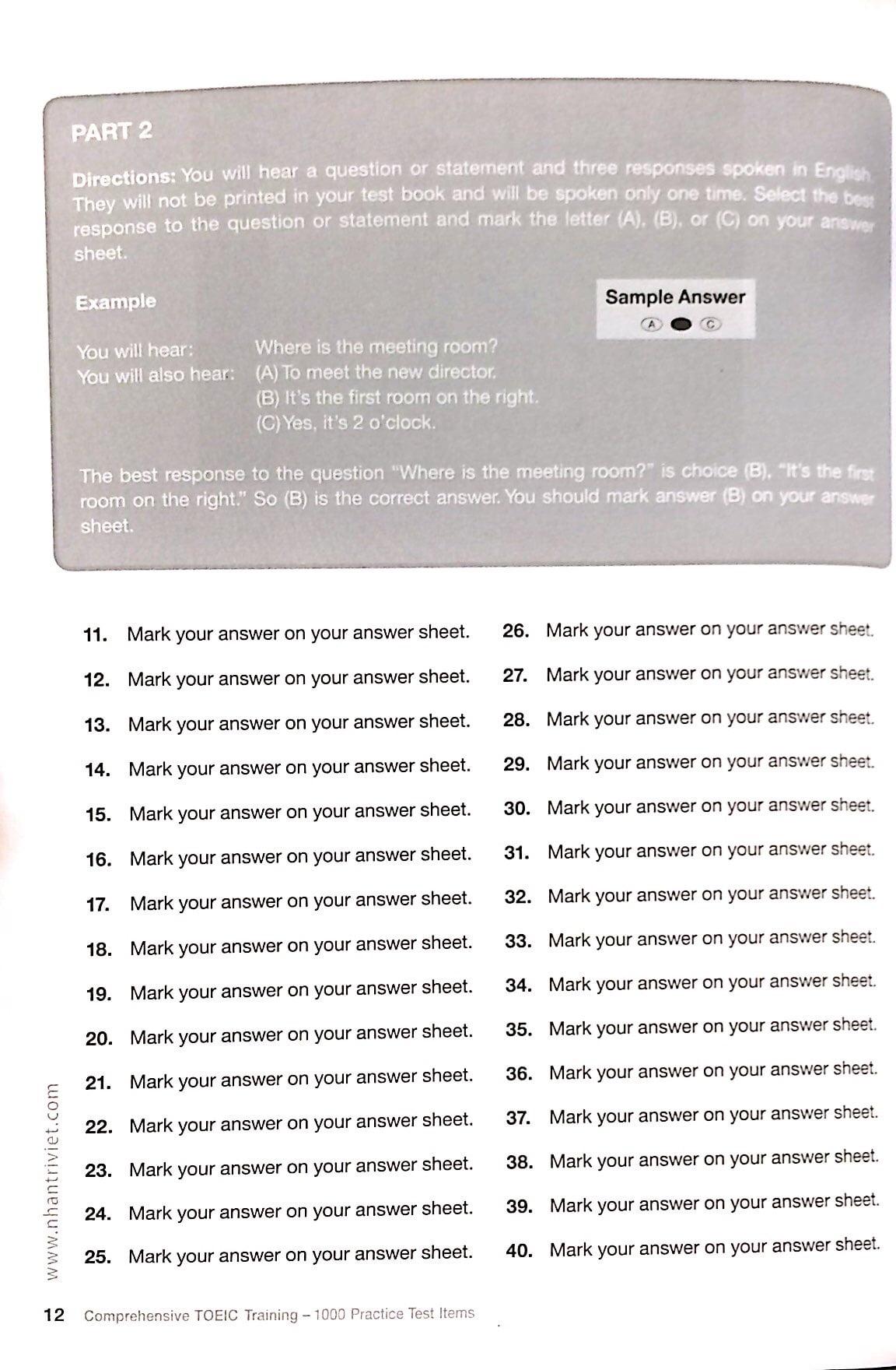 Comprehensive Toeic Training 1000 Practice Test Items (Vol 1) - Kèm CD