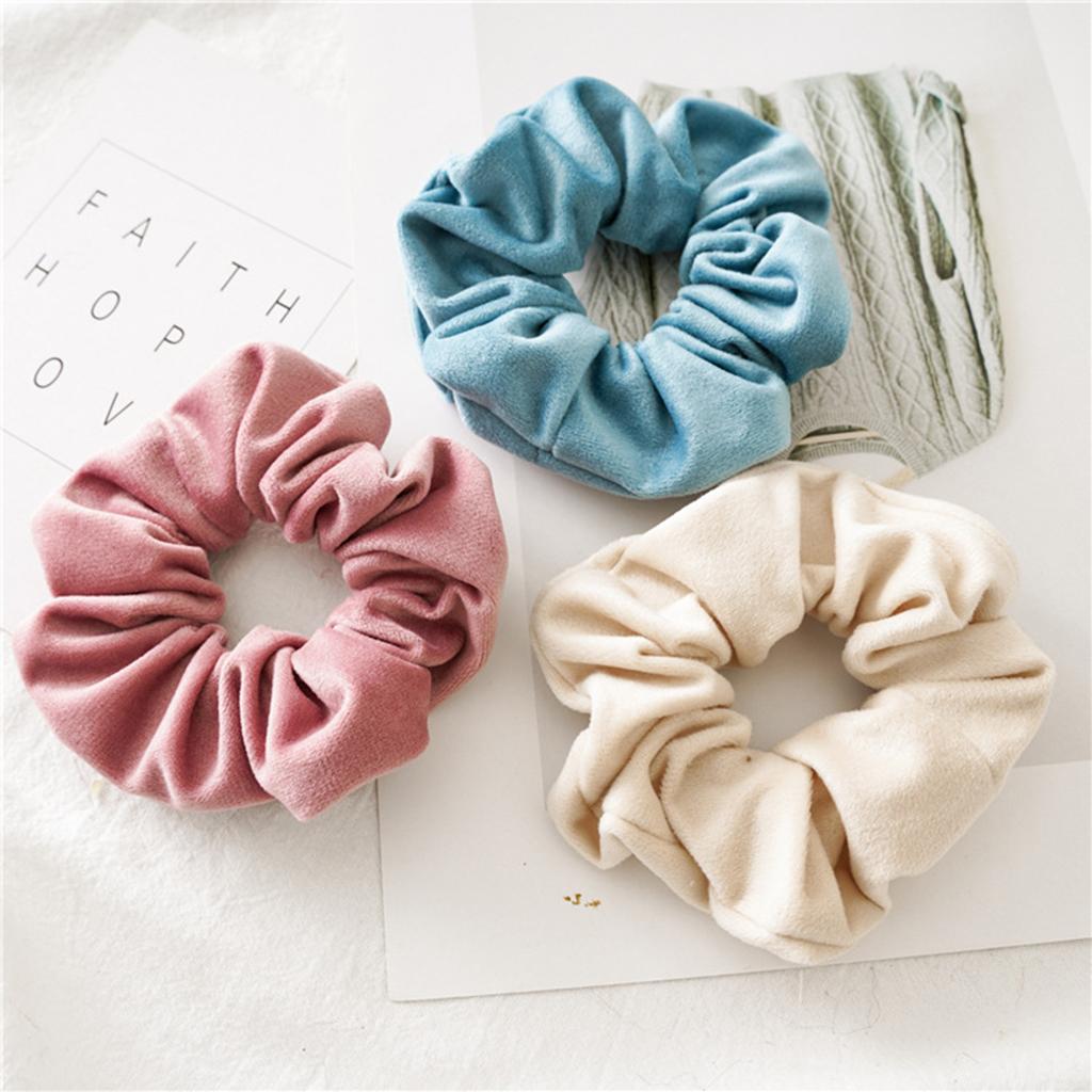 11X Nữ Scrunchies Nhiều Màu Sắc Nhung Băng Đô Quấn Tóc Tóc Dây Cột Tóc Đuôi Ngựa Giá Đỡ