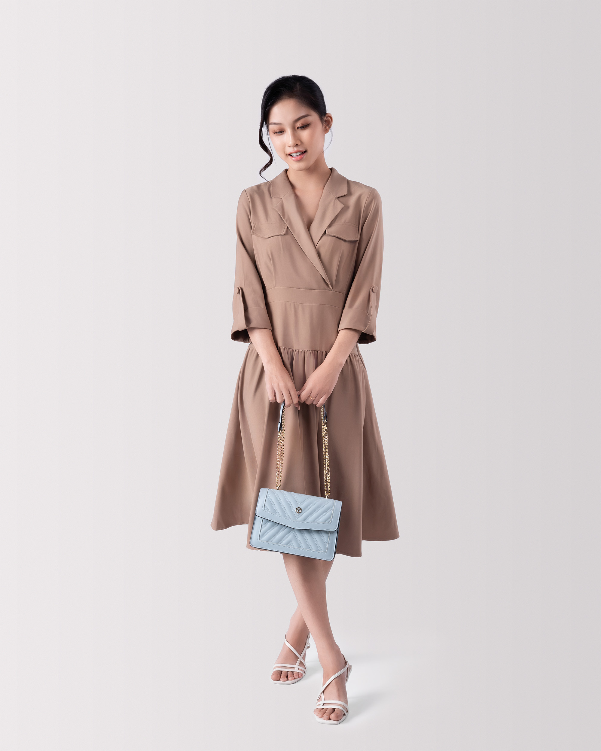 Túi Yuumy ( Thời trang nữ đi chơi nắp gập size 22 - Túi đeo chéo da Seasand YN138 )