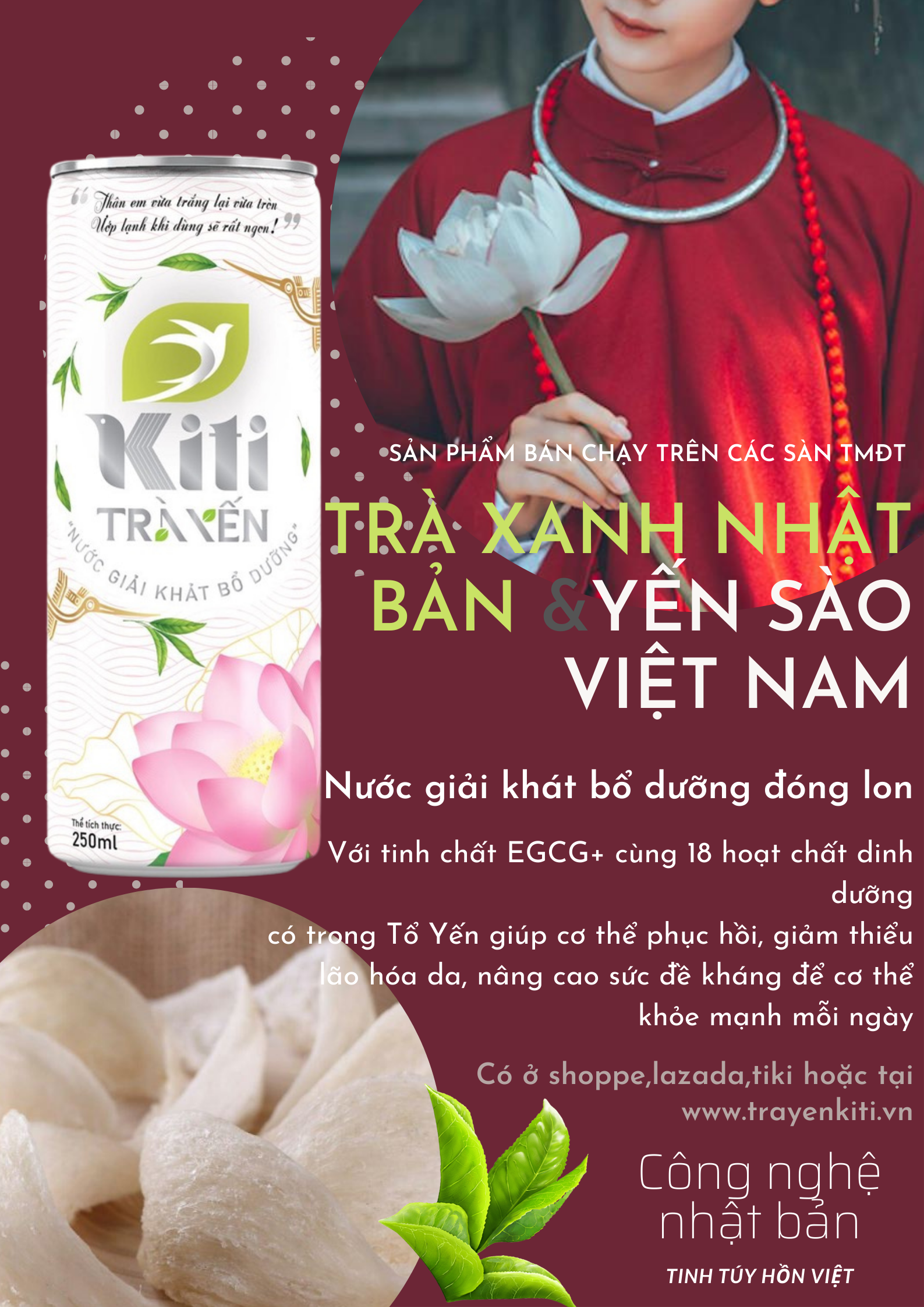 TRÀ YẾN HẠT CHIA KITI HƯƠNG SEN - 