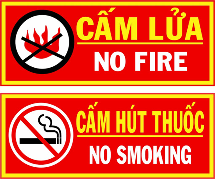 Bộ bảng nội quy tiêu lệnh cấm lửa cấm thuốc mica