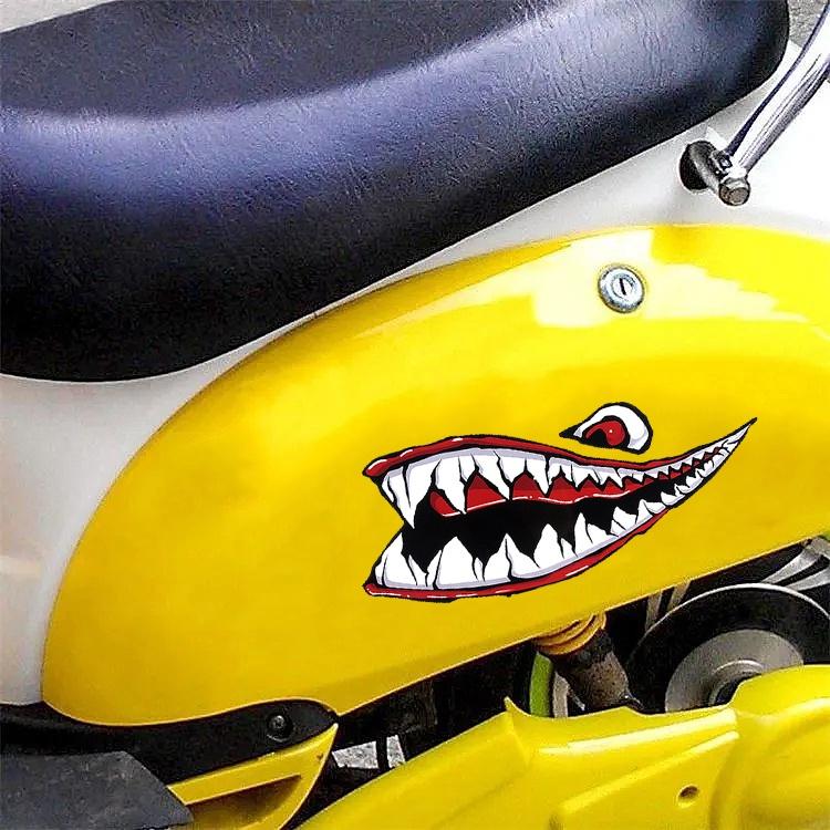 "Shark Mouth" Sticker Phản quang Xe máy Xe tay ga bên Decal Dán trang trí vui nhộn