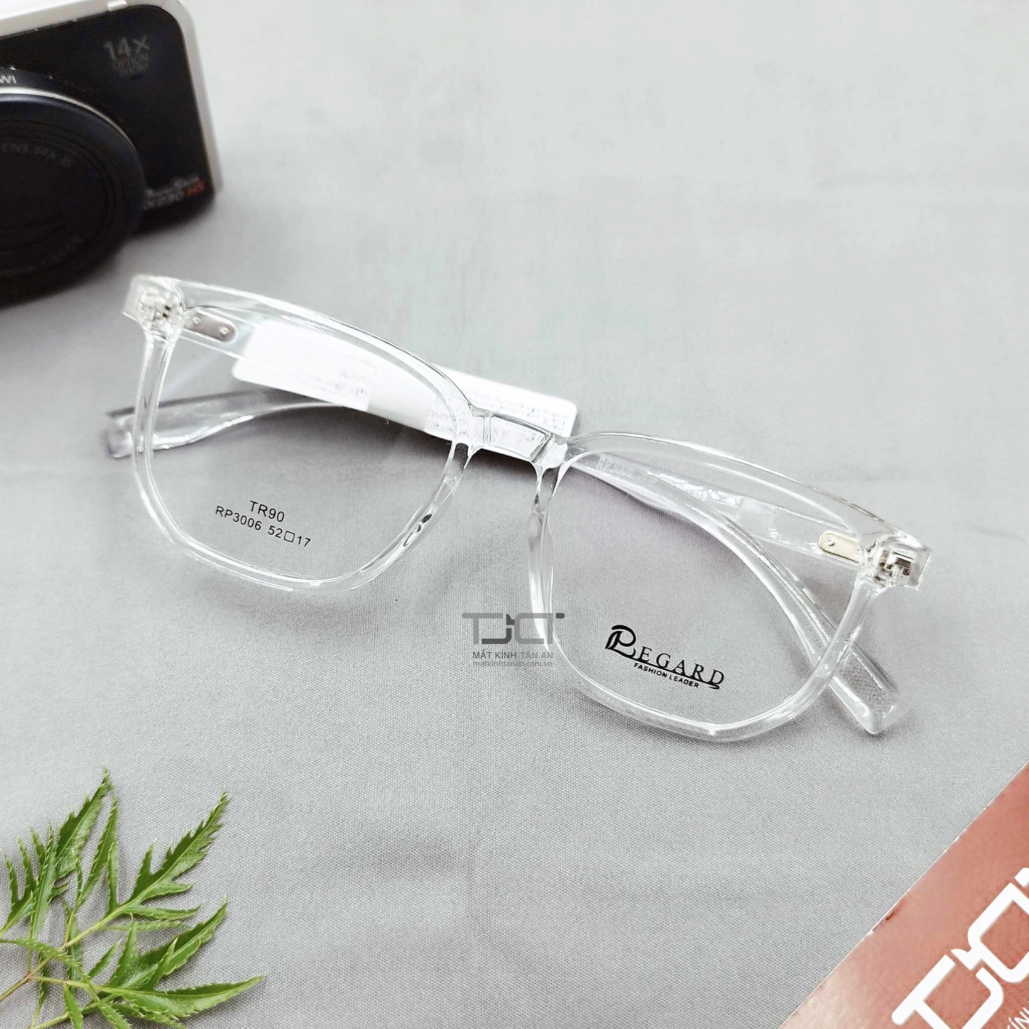 Gọng kính nam nữ, phom đa giác, gọng nhựa dẽo thời trang Hàn Quốc, chính hãng Regard RP3006