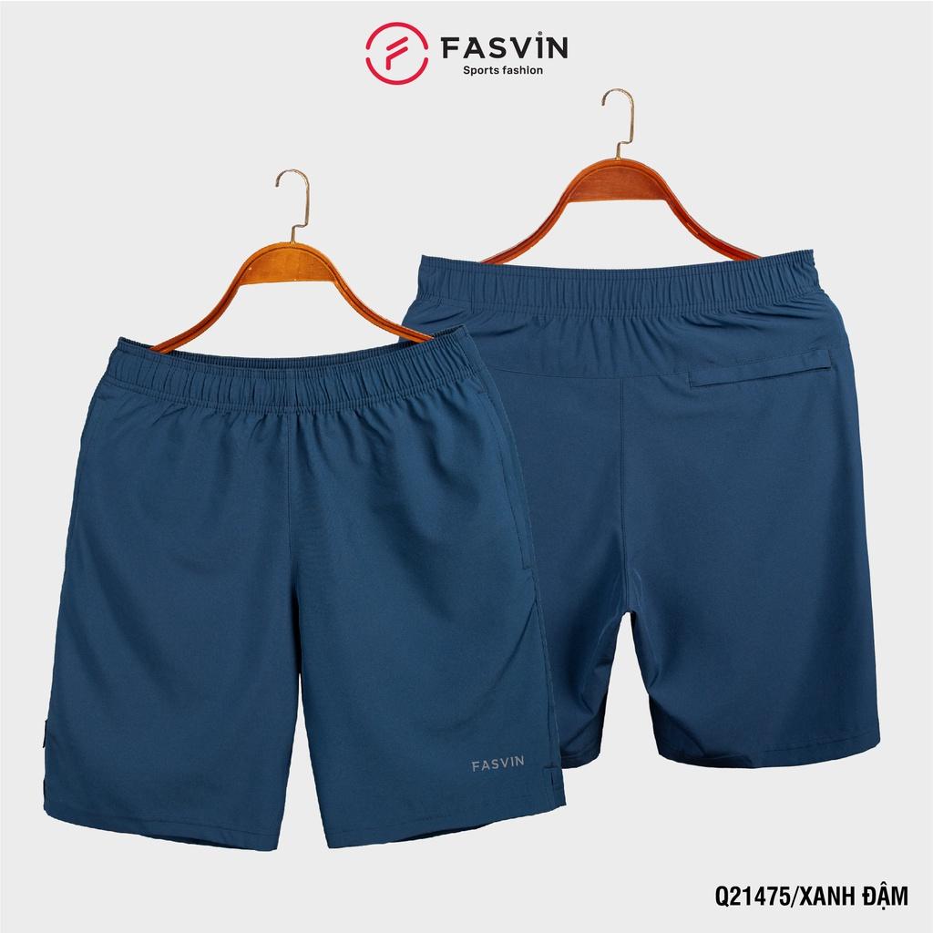 Quần Đùi Nam Fasvin Vải Gió Đẹp Hàng Nhà Máy Chất Lượng Cao Thể Thao Hay Mặc Nhà Q21475.Hn - Xanh Đậm - Size 4 64 - 72Kg