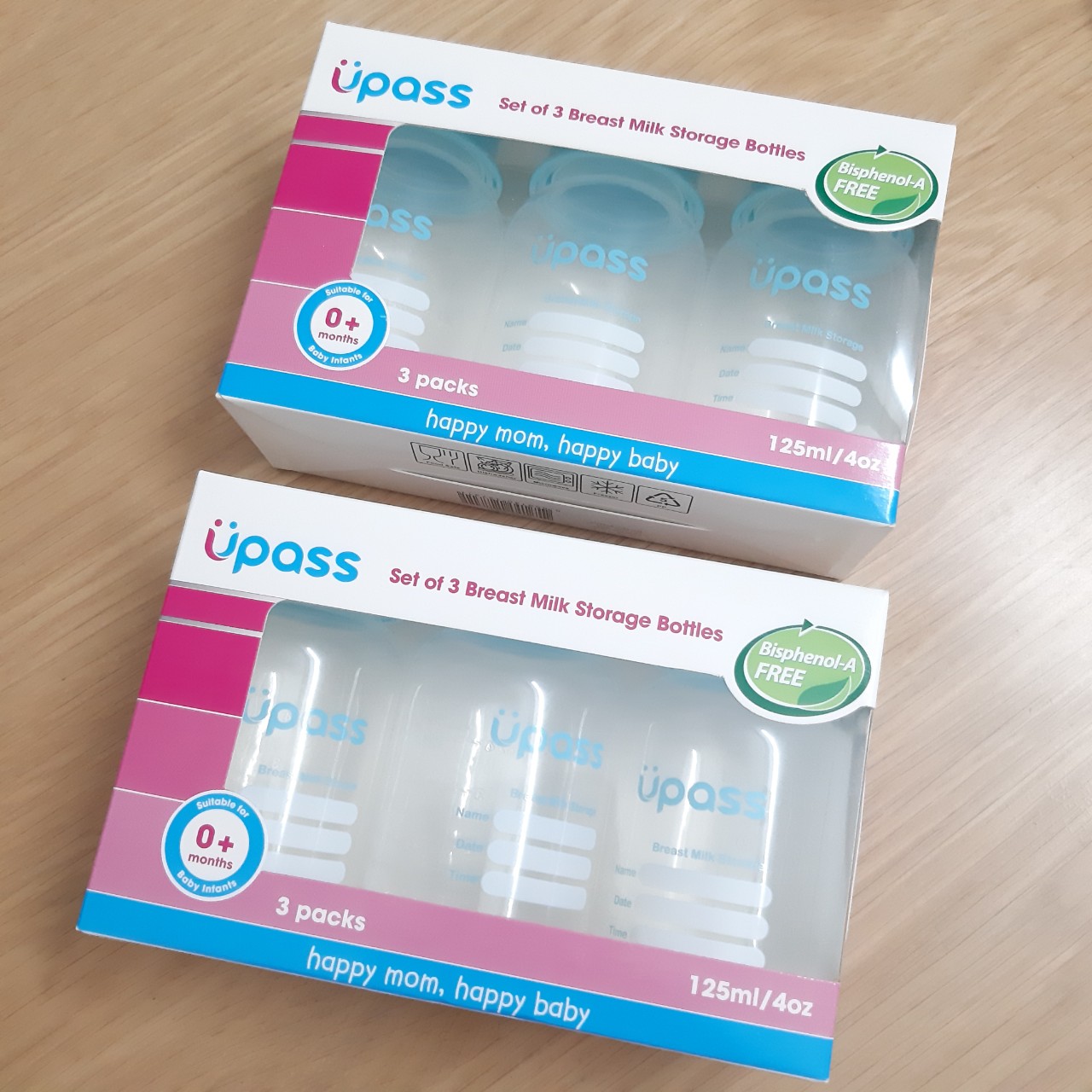 Bộ 6 hộp đựng sữa Upass Thái Lan 125ml + 5 zipper 11x16cm